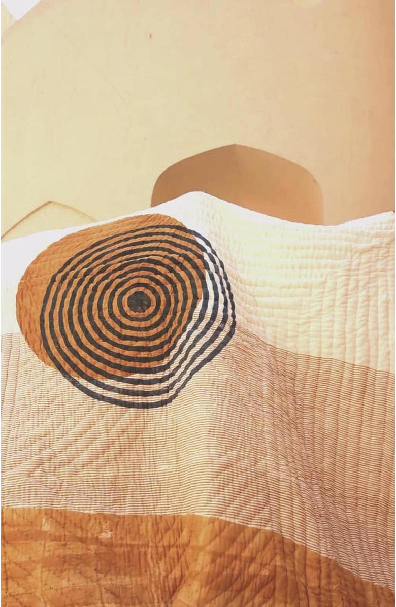 CQC LA SPIRAL Sunset Quilt Bedding Set With 2 Shams, Alternate, color, White, Yellow, Blue