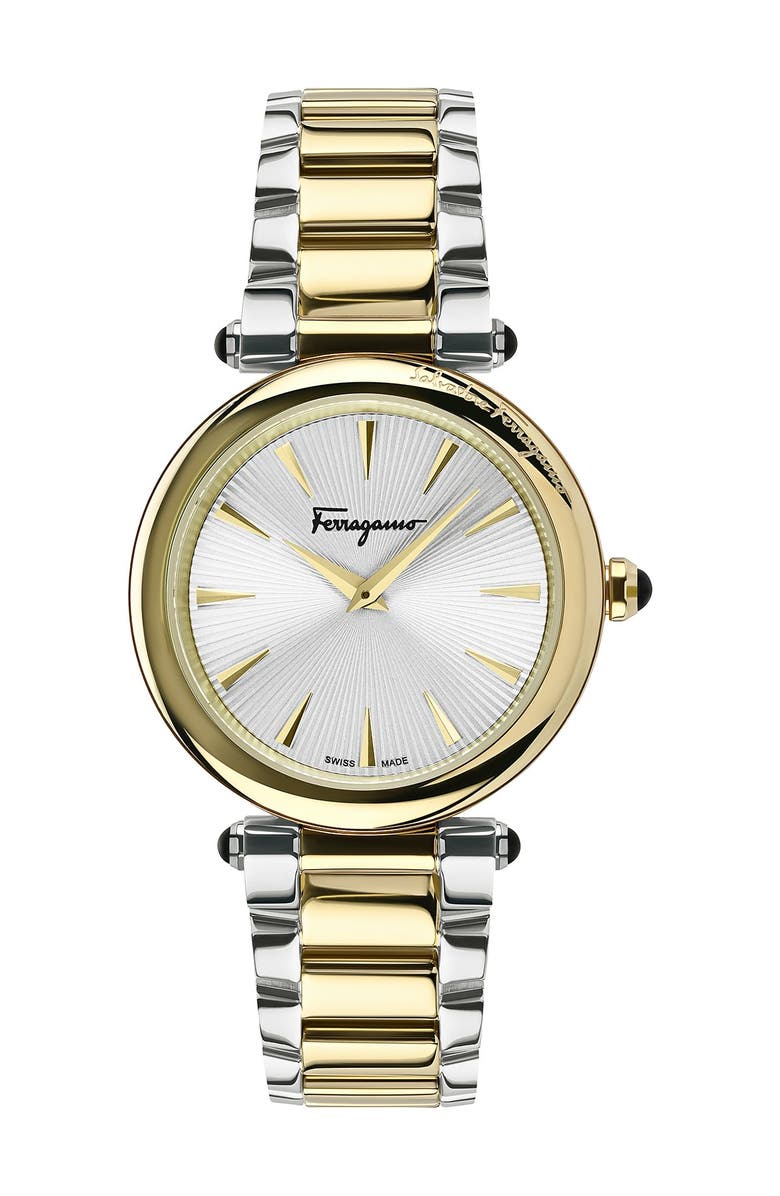 FERRAGAMO Women's Two-Tone Stainless Steel Bracelet Watch, 36mm, Main, color, 