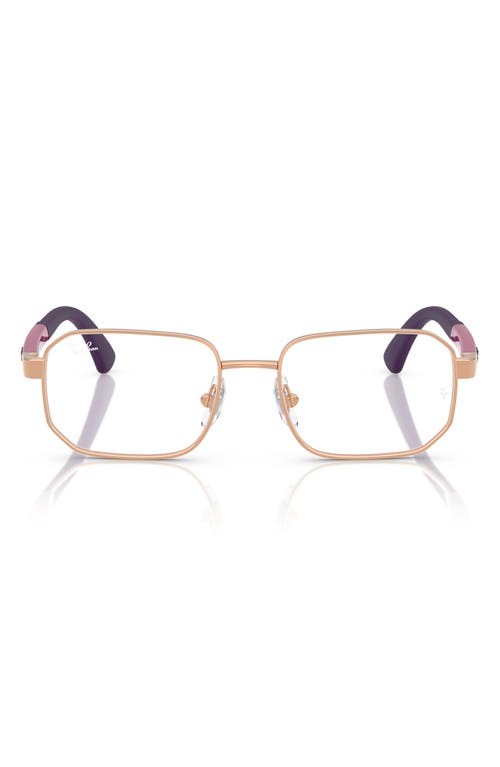 Ray Ban Ray-ban Kids' 48mm Irregular Optical Glasses In Rose Gold