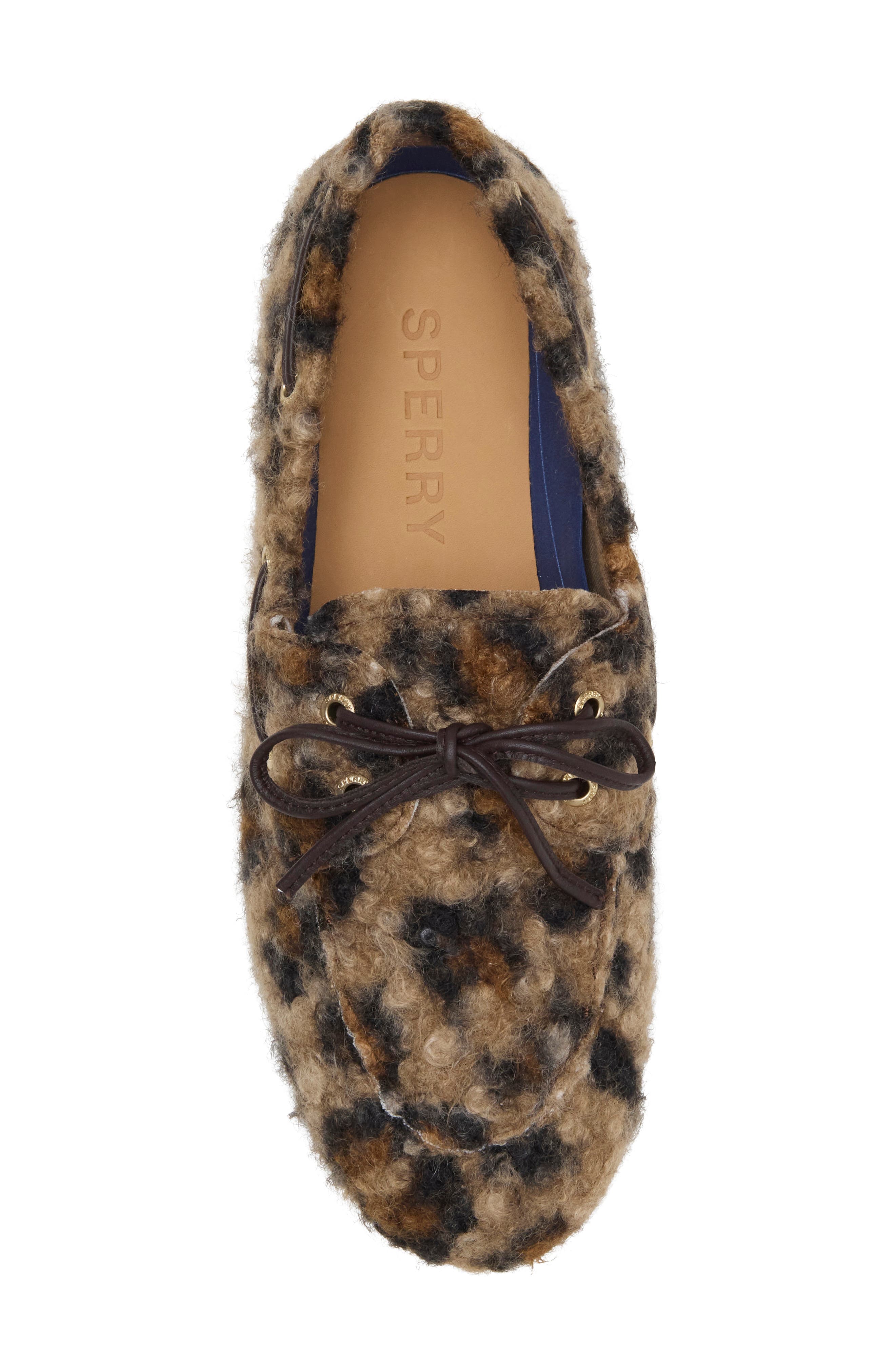 Slimboat Leopard Print Boat Shoe, Alternate, color, BROWN PRIMARY