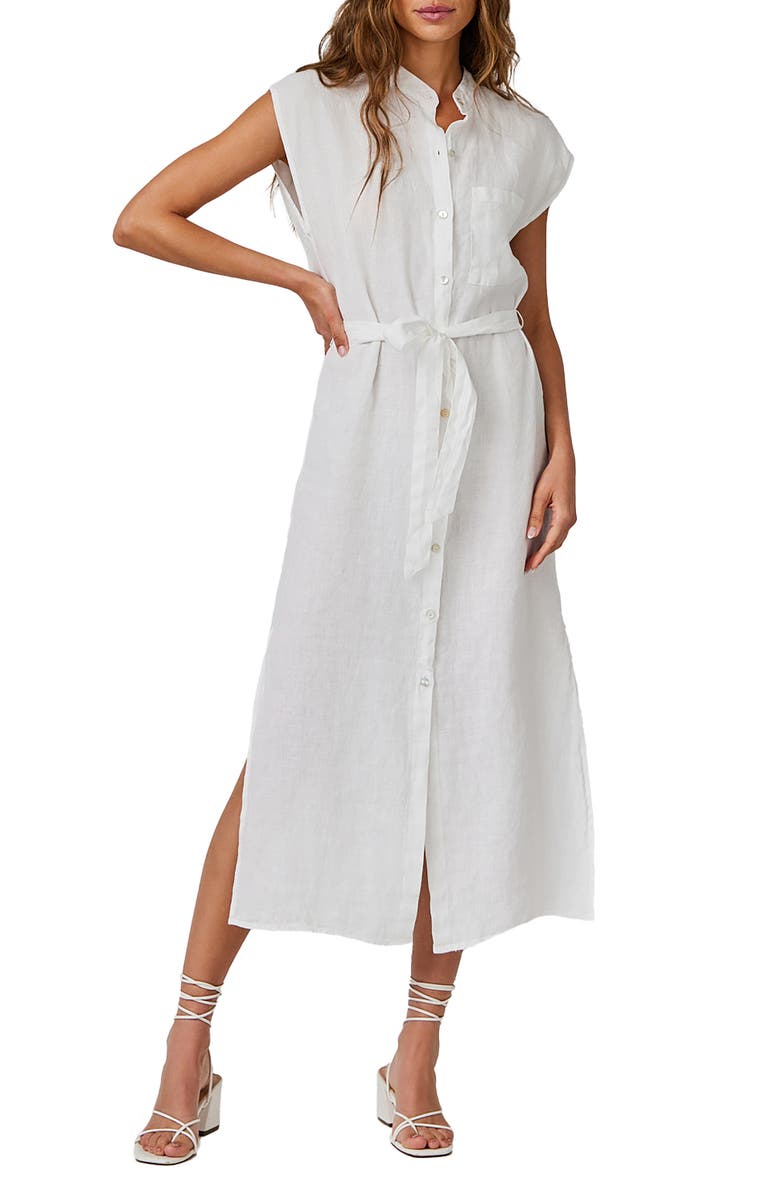 Bella Dahl Cap Sleeve Linen Shirtdress, Main, color, 