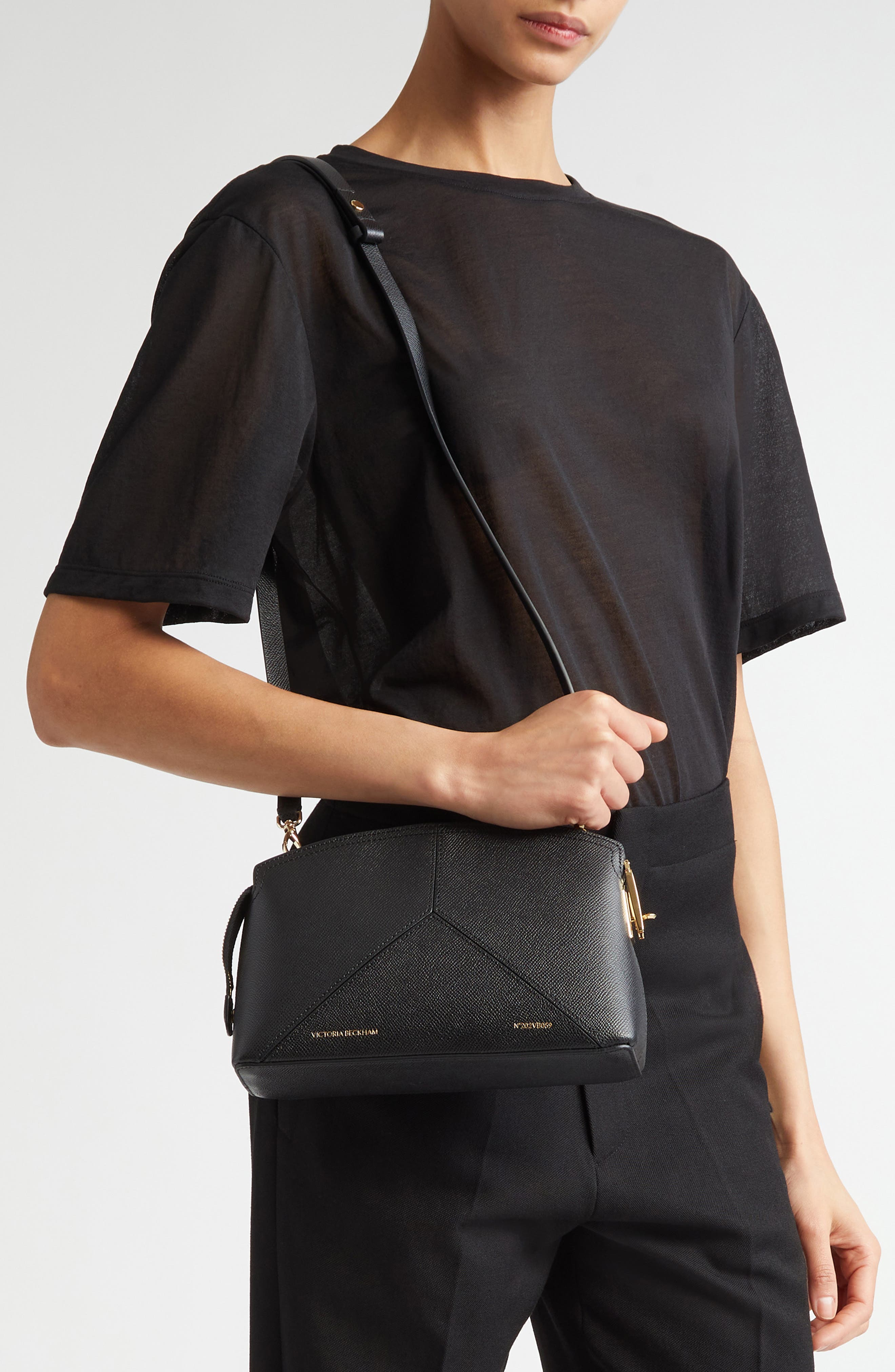 Victoria Beckham The Victoria Leather Crossbody Bag, Alternate, color, 