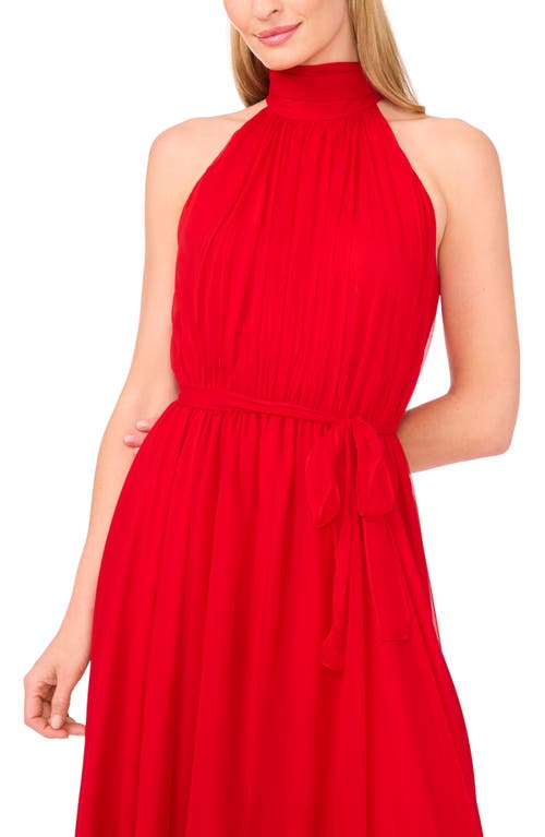 Ted Baker Halter Neck Handkerchief Hem Midi Dress In Red