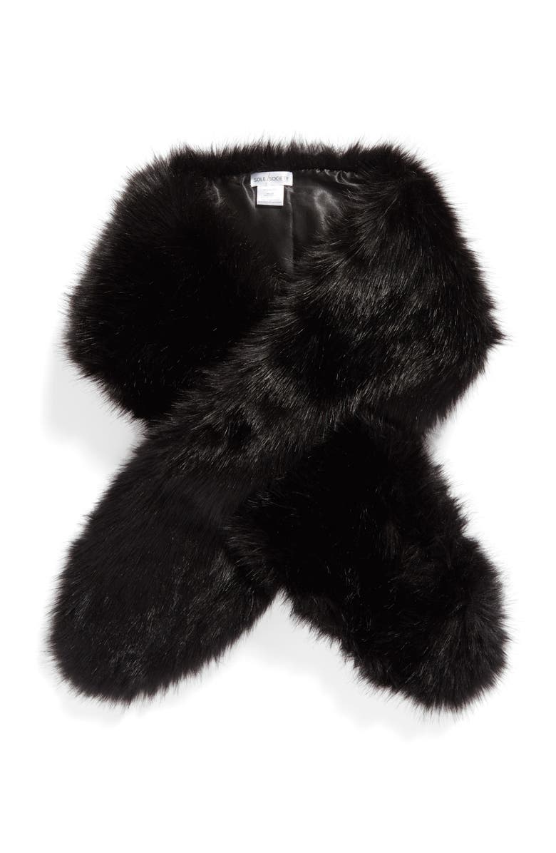 Sole Society Oversize Faux Fur Wrap, Alternate, color,