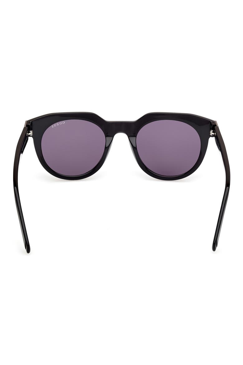 Round Sunglasses, Alternate, color, SHINY BLACK / SMOKE