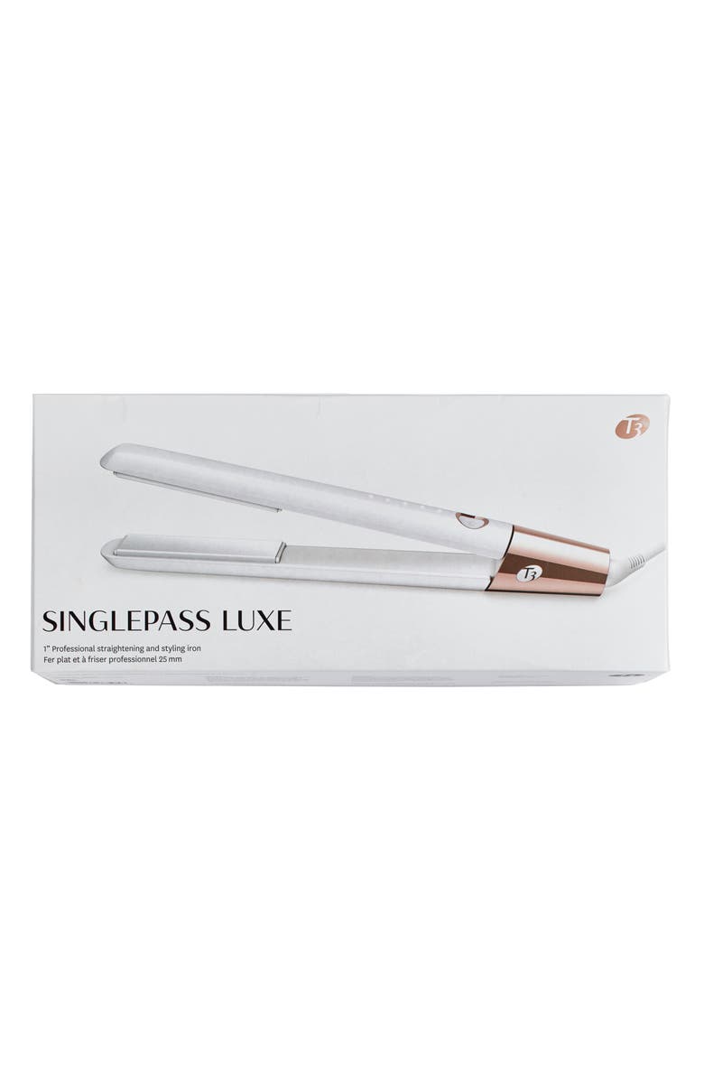T3 Black & Rose Gold SinglePass Luxe 1-Inch Straightening & Styling Iron, Alternate, color, 