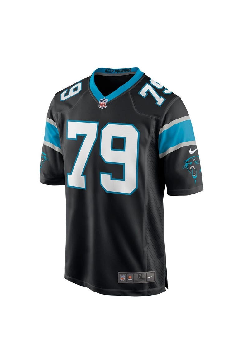 Men's Nike Ikem Ekwonu Black Carolina Panthers Player Game Jersey, Alternate, color, Black