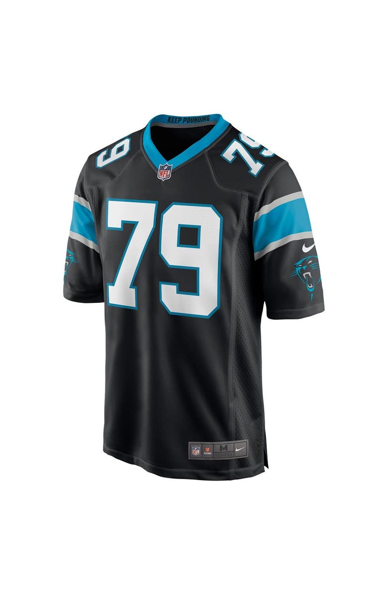 Nike Men's Nike Ikem Ekwonu Black Carolina Panthers Player Game Jersey, Alternate, color,