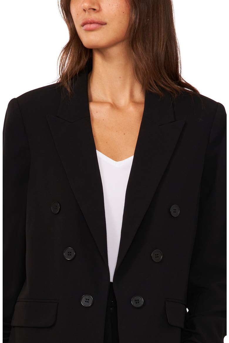 Scrunch Sleeve Double Breasted Blazer, Alternate, color, RICH BLACK