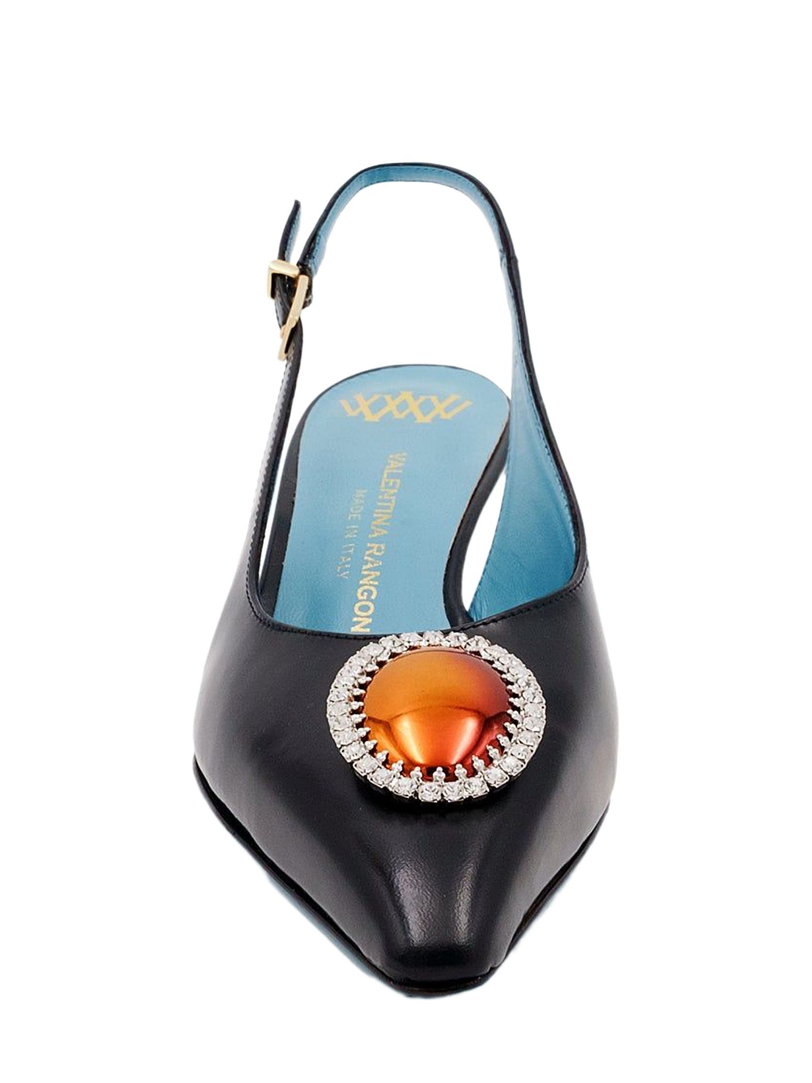 Valentina Rangoni Veronika  Low Heel Sling Pump, Alternate, color, Black Luce