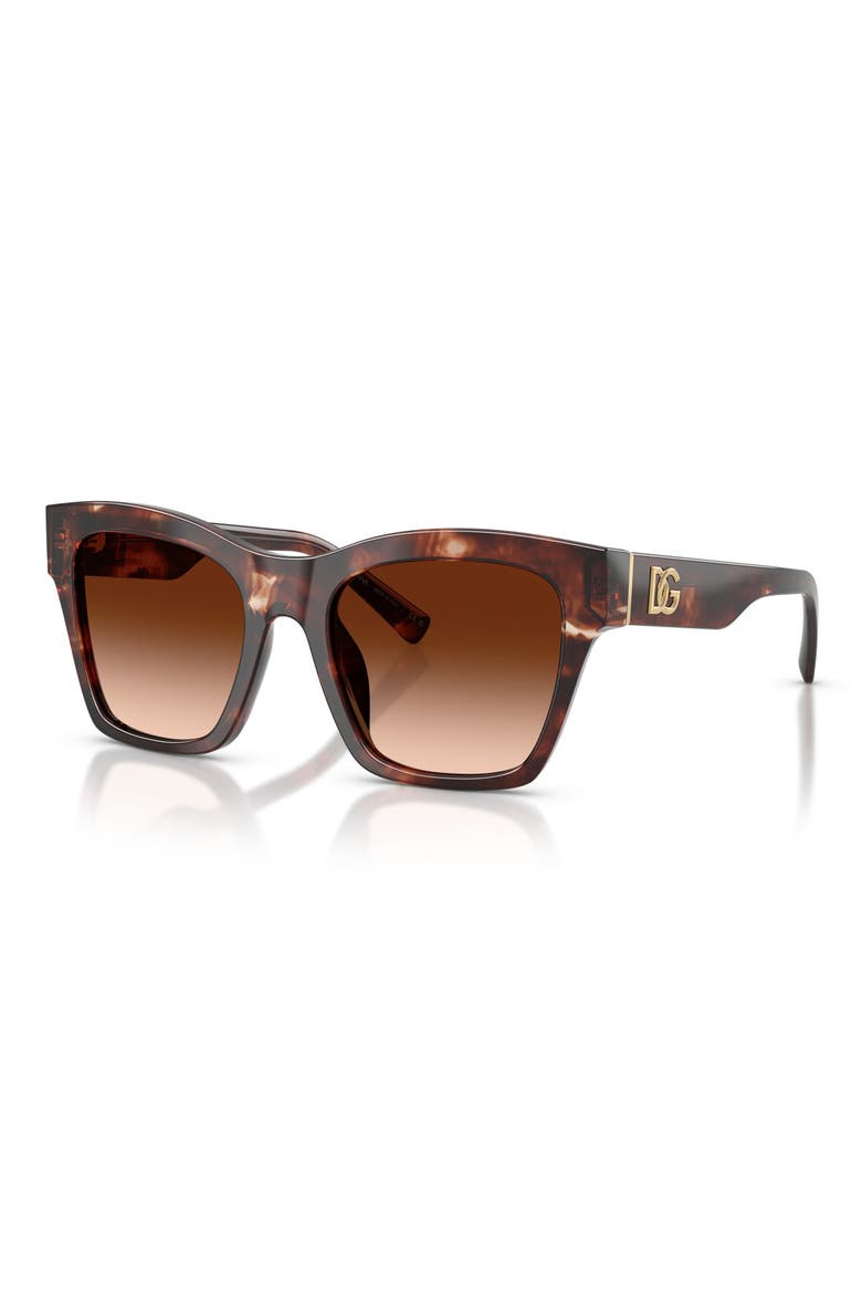 53mm Square Sunglasses, Alternate, color, DARK RED HAVANA / BROWN