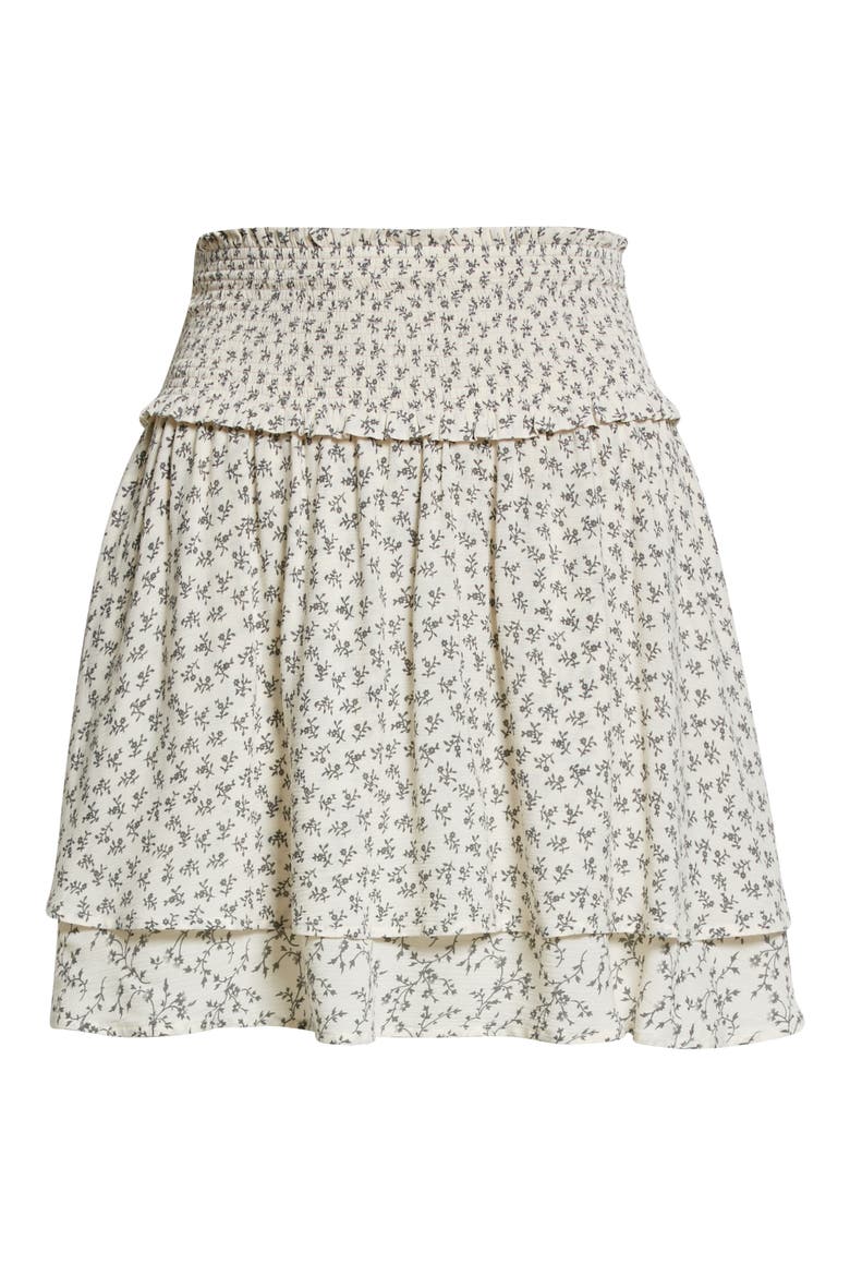Addison Floral Print Smocked Miniskirt, Alternate, color, MIXED PETITE FLORAL