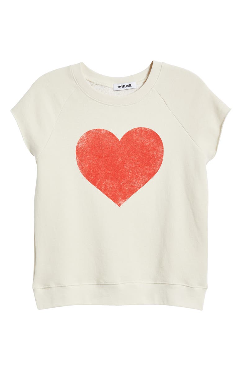 Daydreamer Heart Cutoff Short Sleeve Sweatshirt, Alternate, color, 