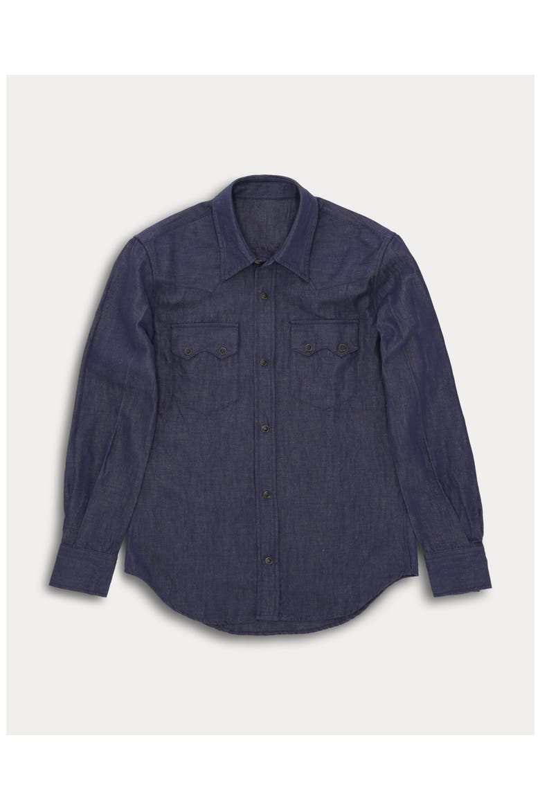 Smith Japanese chambray shirt, Main, color, Indigo