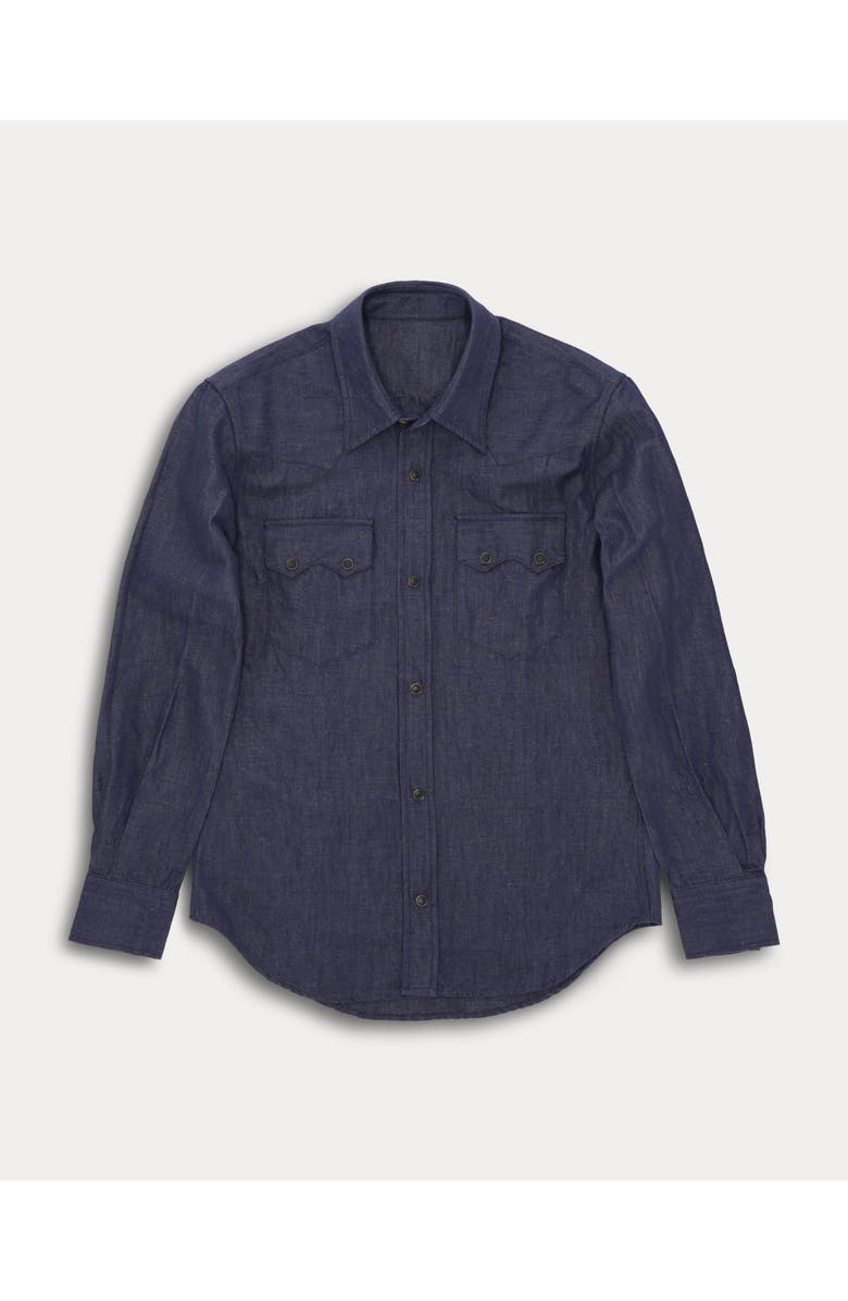 Fortela Smith Japanese chambray shirt, Main, color, Indigo