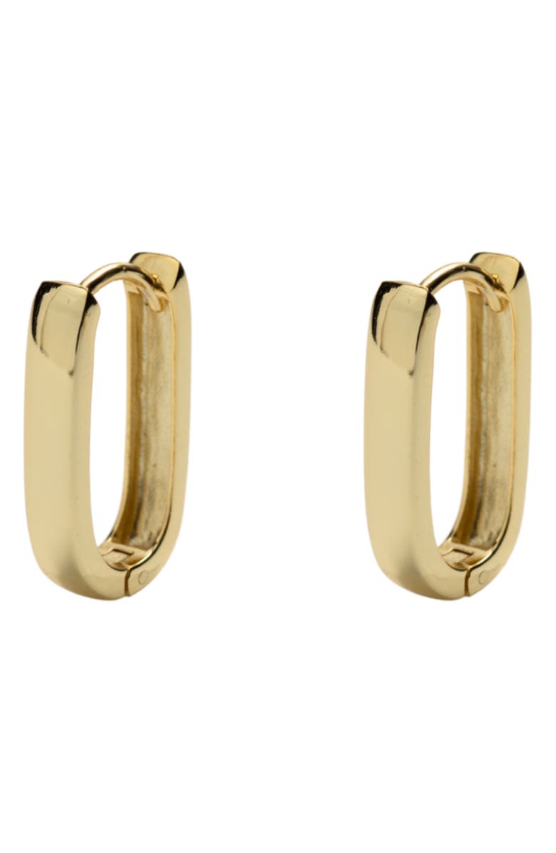 Argento Vivo Sterling Silver Wide Oblong Hoop Earrings, Alternate, color, Gold