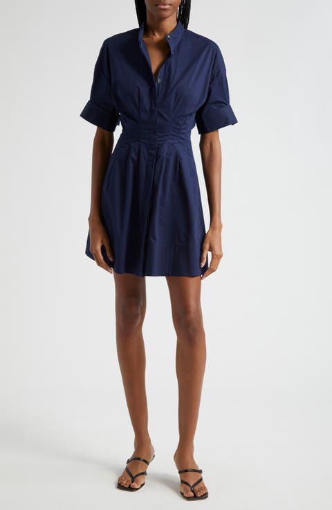 Lorenza Stretch Cotton Mini Shirtdress