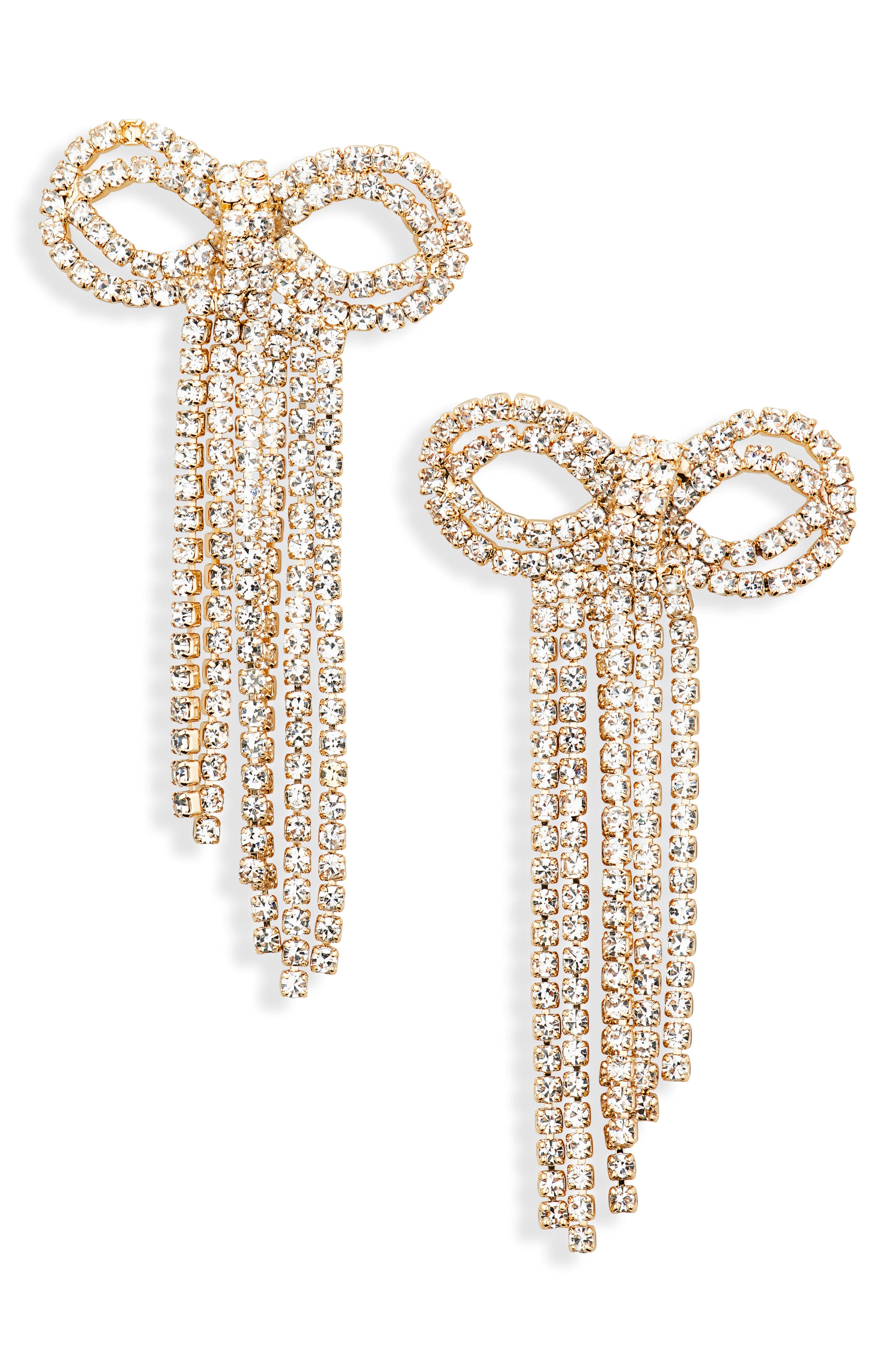 BaubleBar Bow Linear Drop Earrings