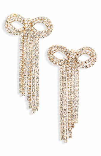 BaubleBar Bow Linear Drop Earrings