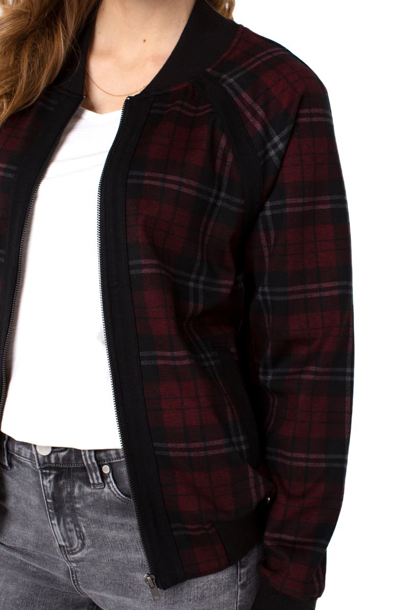 Liverpool Los Angeles Liverpool Tartan Plaid Bomber Jacket, Alternate, color,