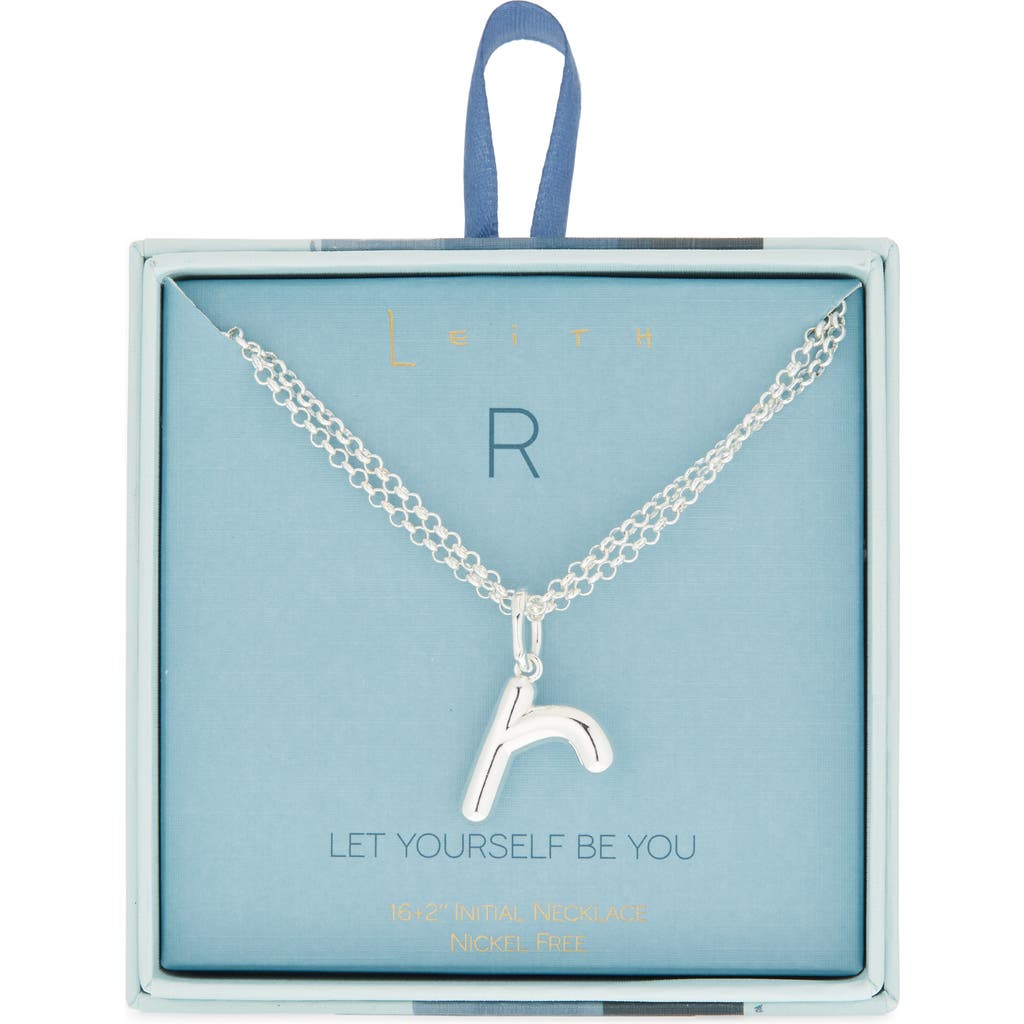 Leith Lowercase Initial Bubble Pendant Necklace In Metallic