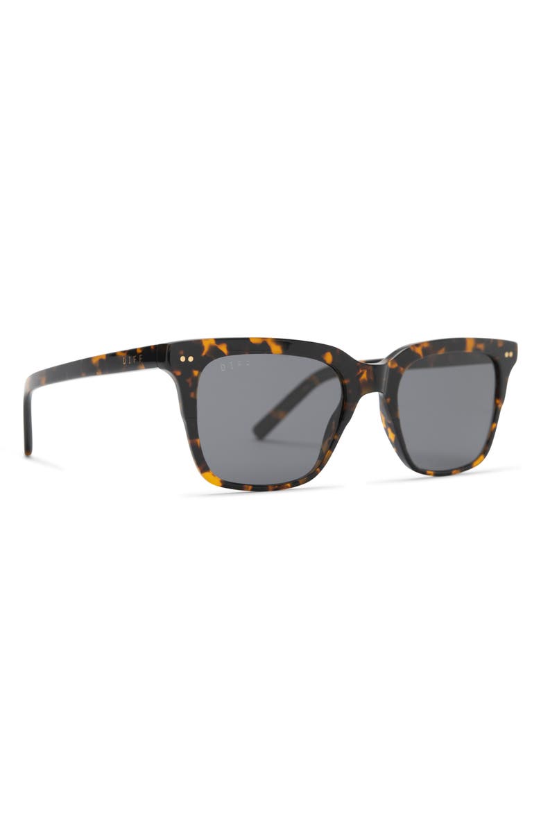 DIFF Billie 52mm Polarized Square Sunglasses, Alternate, color, Tortoise Grey