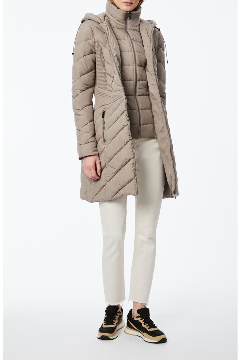 Softy Glam Ecoplume Packable Puffer Coat, Alternate, color, FRAPPE