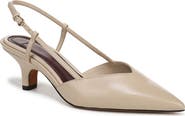 Vince Levvy Slingback Pointed Toe Kitten Heel Pump