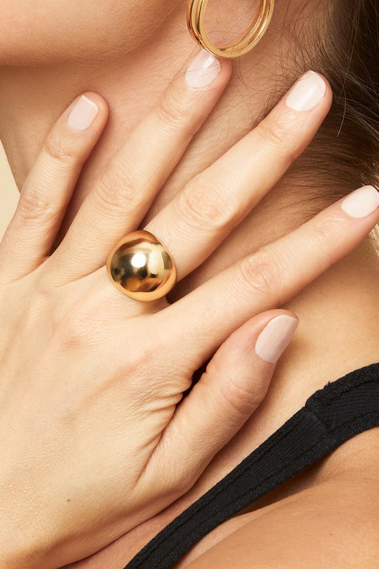 14K Yellow Gold Bold Cupola Ring, Alternate, color, Yellow Gold