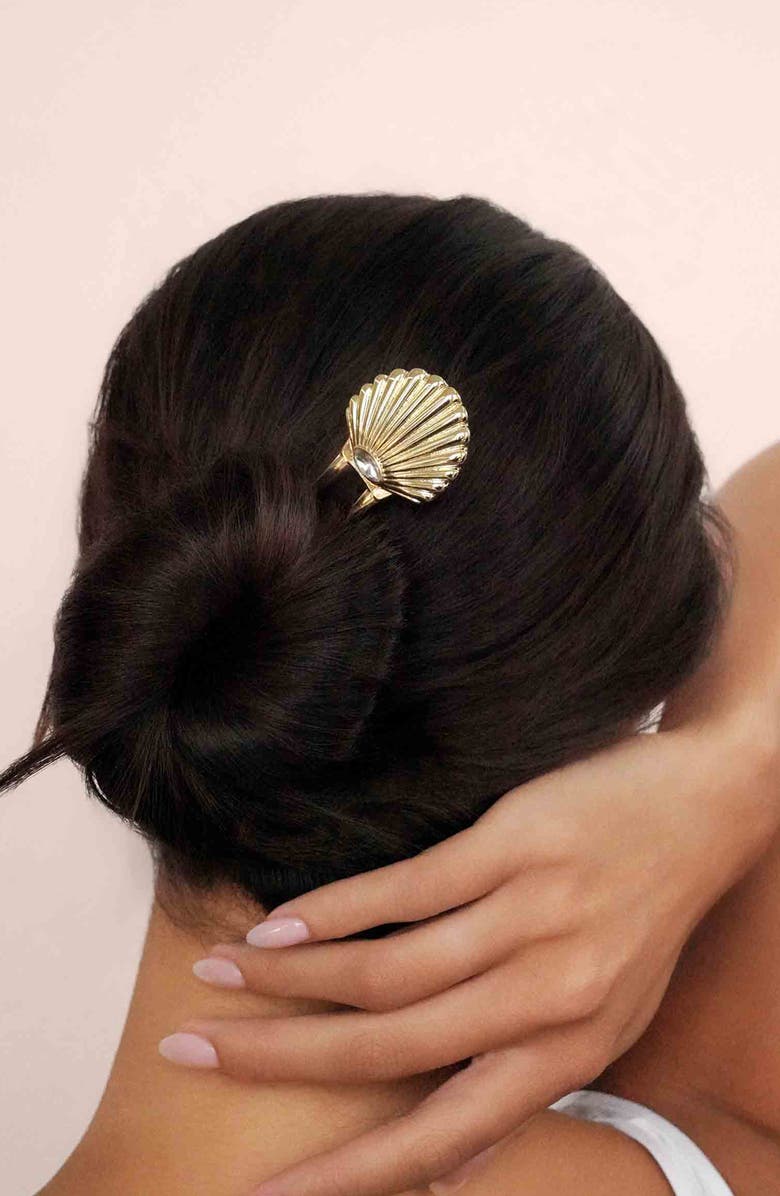 Ettika Scalloped Shell Hair Pin, Alternate, color, 