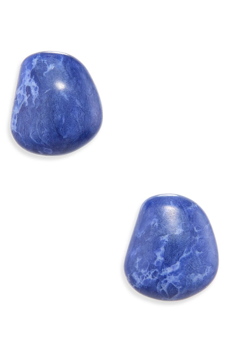 Lele Sadoughi Collector Baroque Stone Stud Earrings, Main, color, Indigo