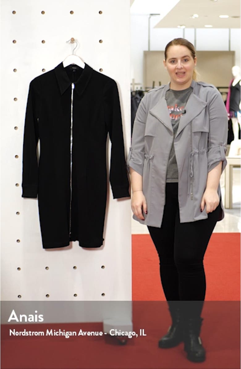 Zip Front Long Sleeve Shirtdress, sales video thumbnail