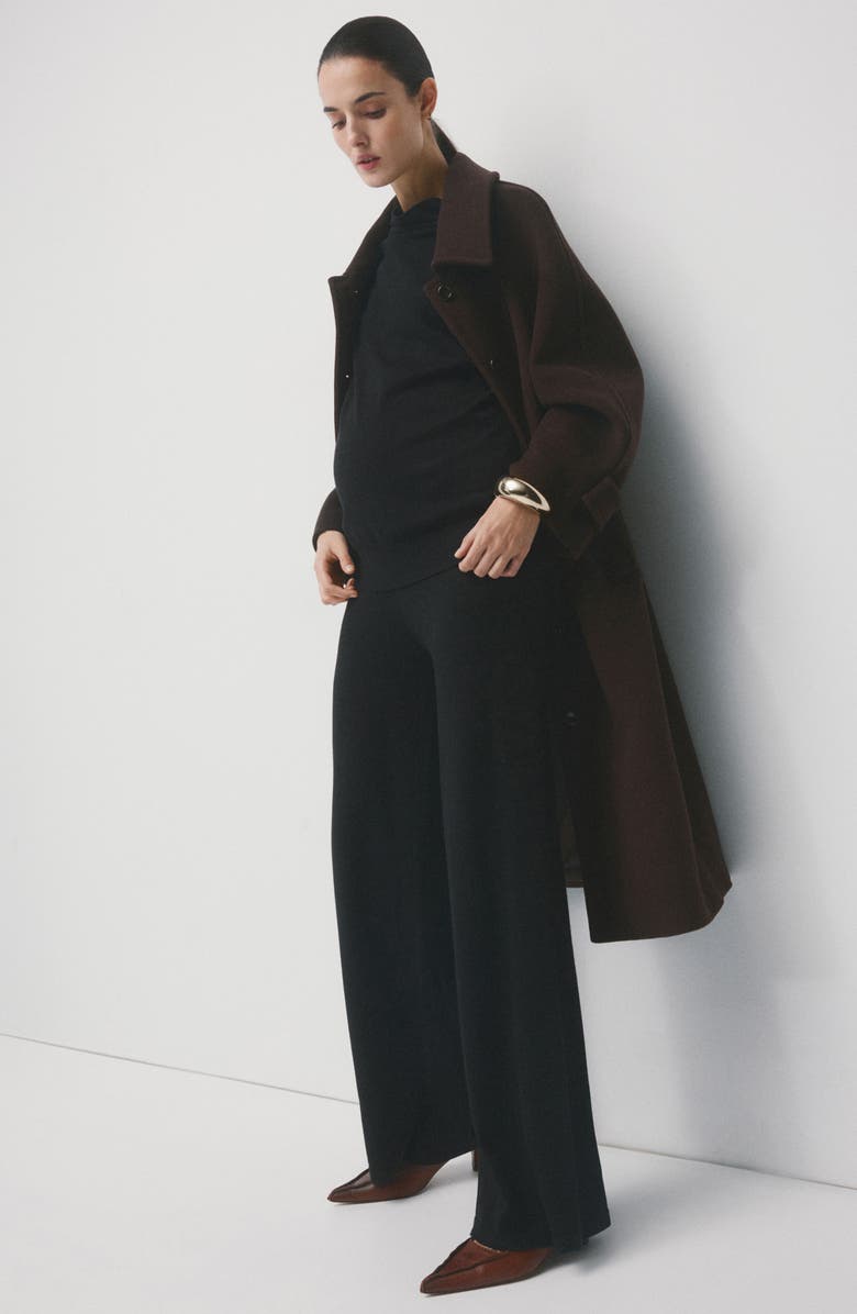 MANGO Gathered Mock Neck Longline Sweater, Alternate, color, 