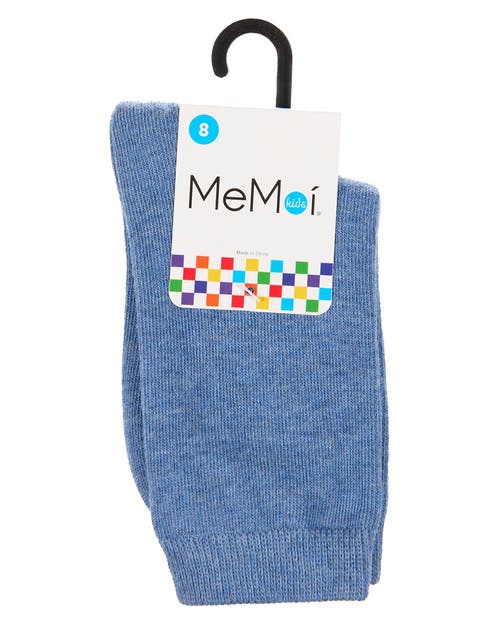 Memoi Kids' Basic Cotton Blend Crew Socks In Blue