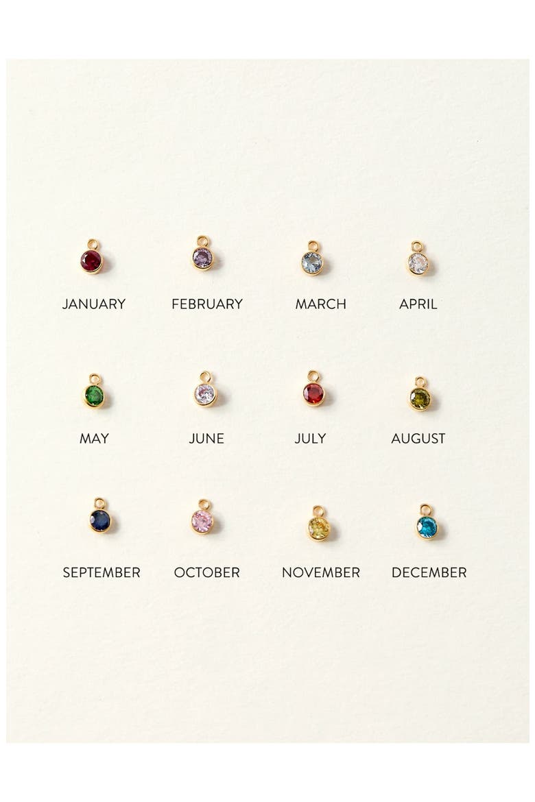 Multi Birthstone Charm Necklace, Alternate, color, GOLD / 5 CHARMS