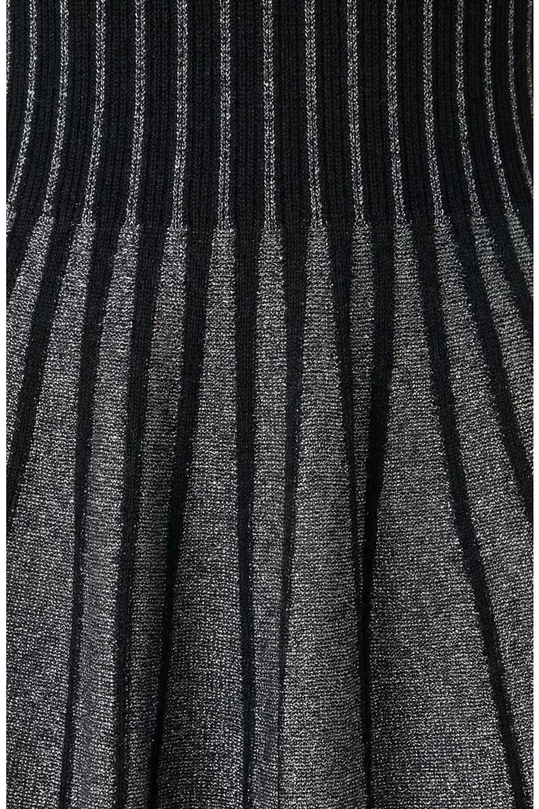 Sleeveless Knit Mini Dress, Alternate, color, Black / Silver