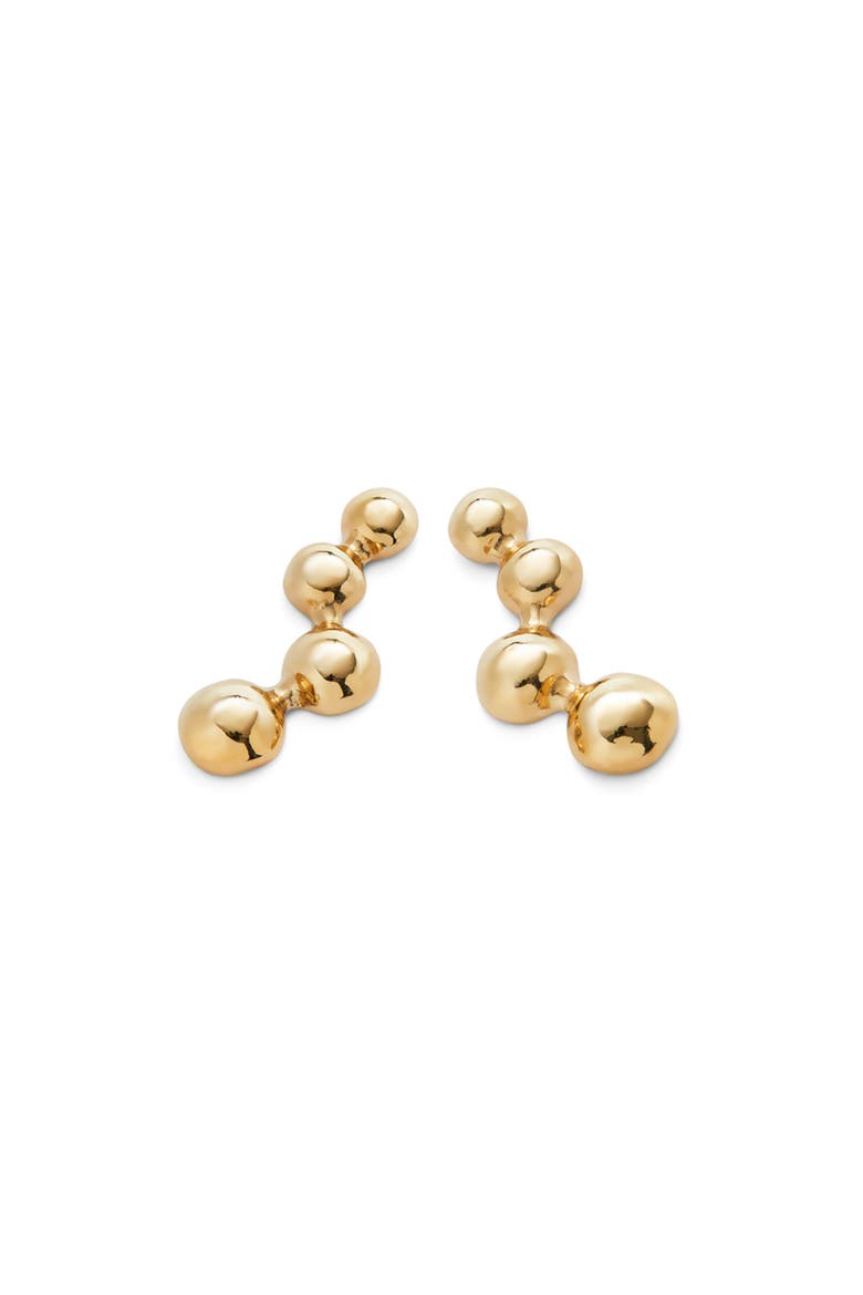 Drop Earrings with Beads, Alternate, color, Gold