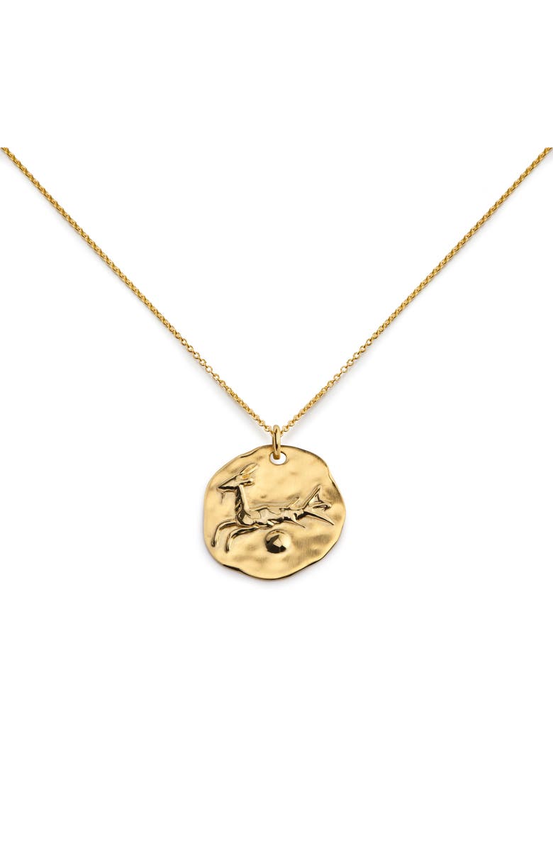 Monica Vinader Zodiac Charm Pendant Necklace, Main, color, 18K Gold Capricorn