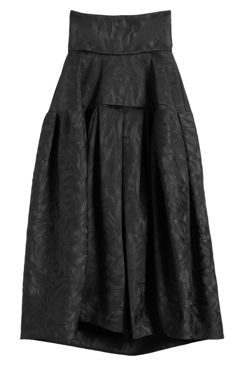 Saffy Jacquard High Waist Midi Skirt, Alternate, color, BLACK