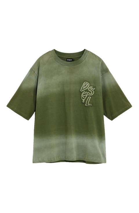 Ombre Oversized Logo Graphic T-Shirt