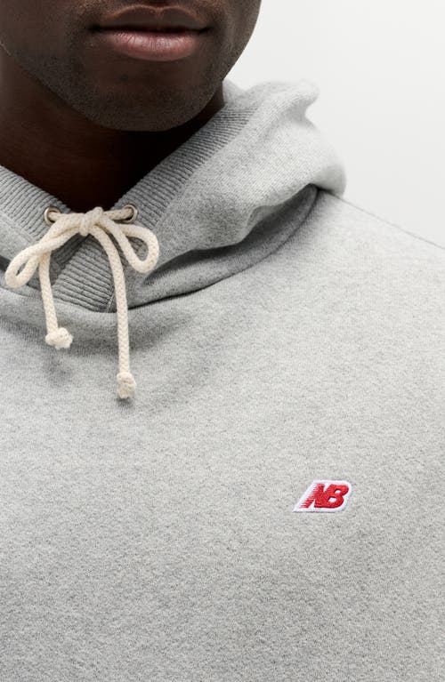 New Balance Logo-embroidered Hoodie In Gray