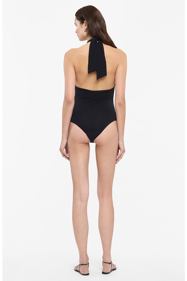 Halter Bodysuit, Alternate, color, BLACK