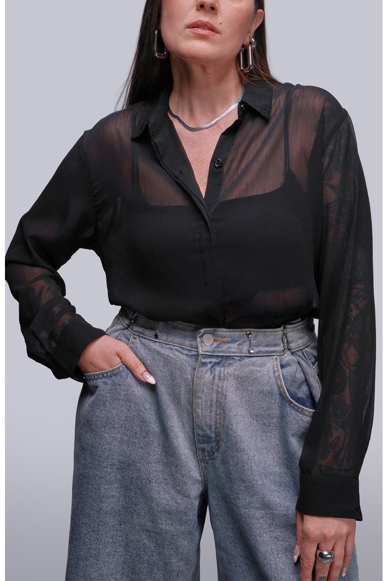 The Empower Long Sleeve Button Up, Alternate, color, BLACK