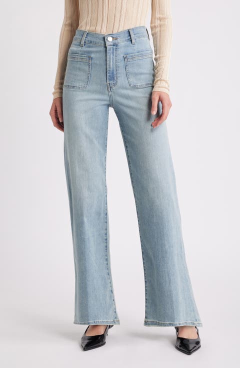 Le Slim Palazzo Bardot Pocket Wide Leg Jeans (Wilson Clean)