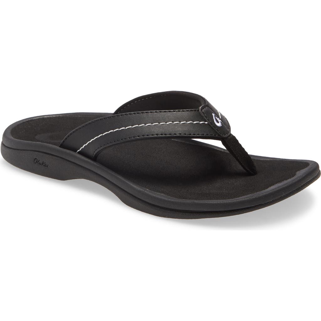 Olukai Ohana Flip Flop In Black