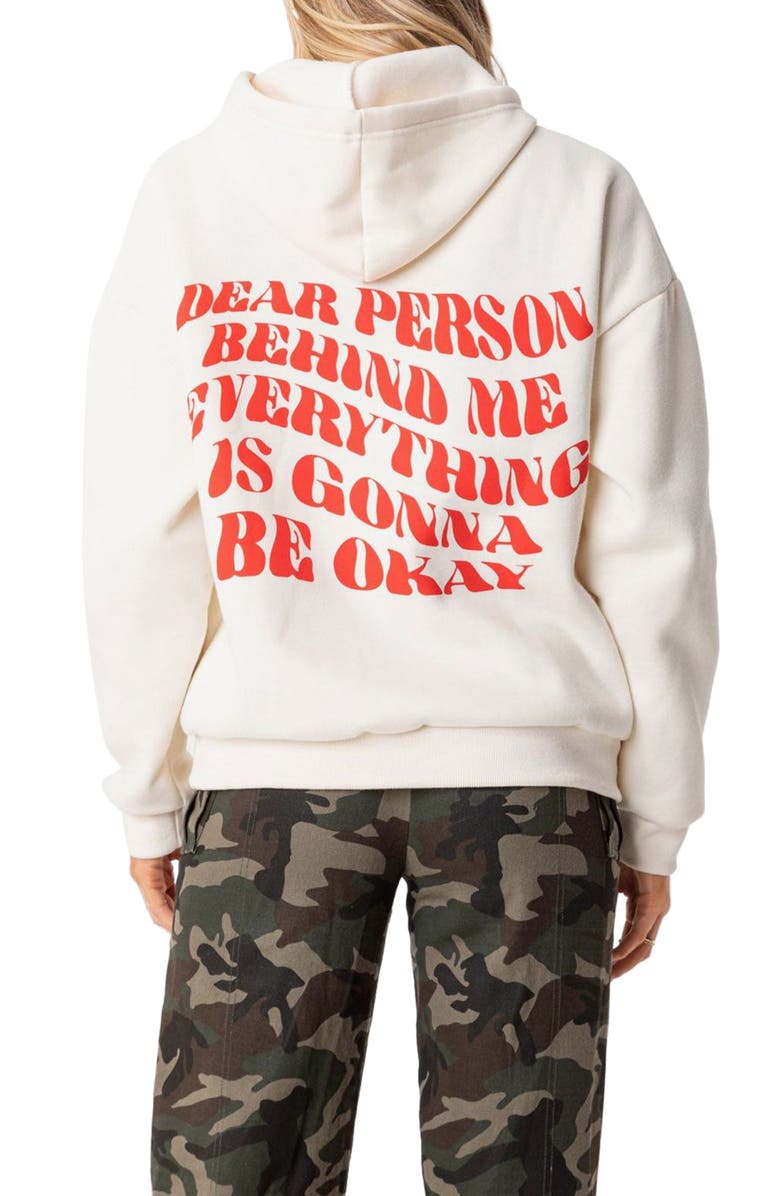 EDIKTED Everything's OK Hoodie, Alternate, color, Cream