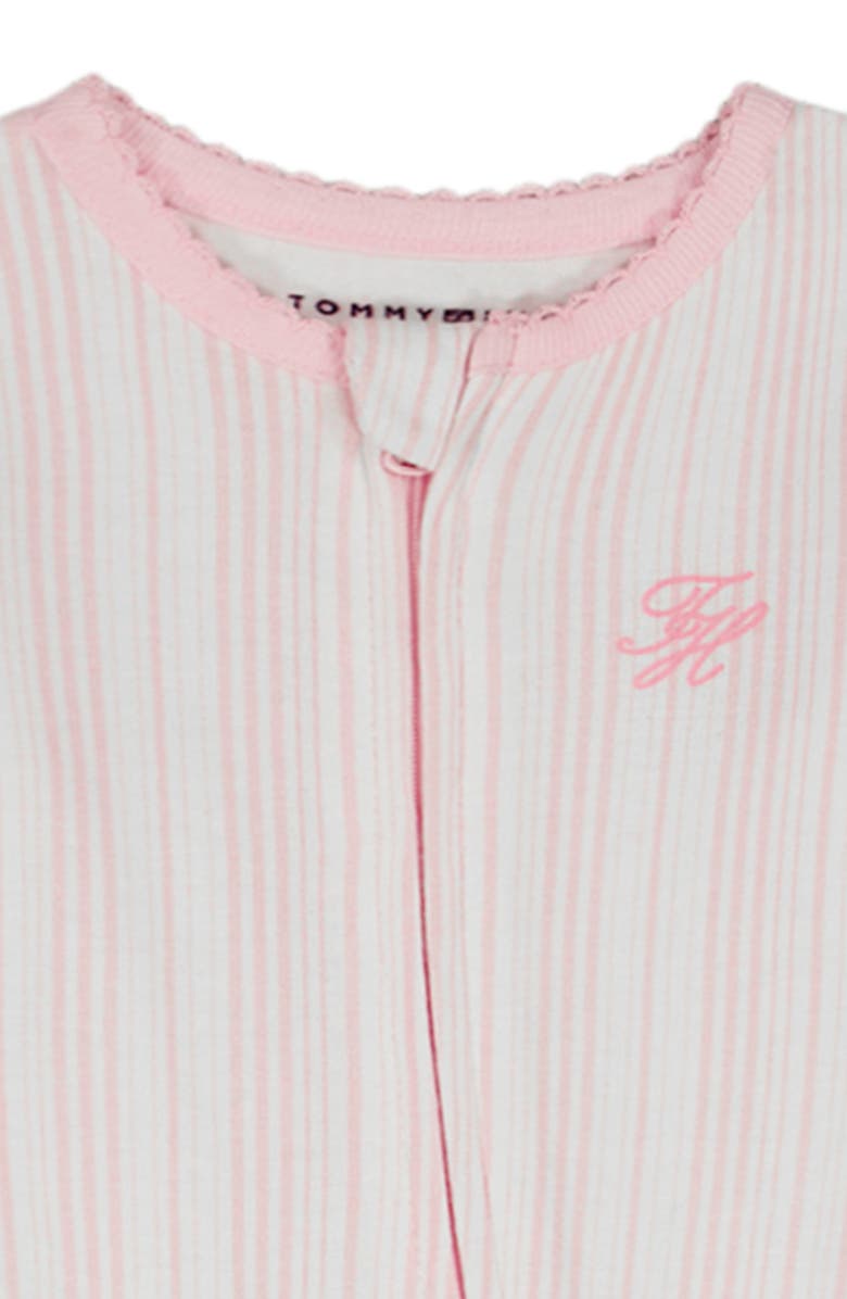 Tommy Hilfiger Stripe Footie, Alternate, color, White Multi
