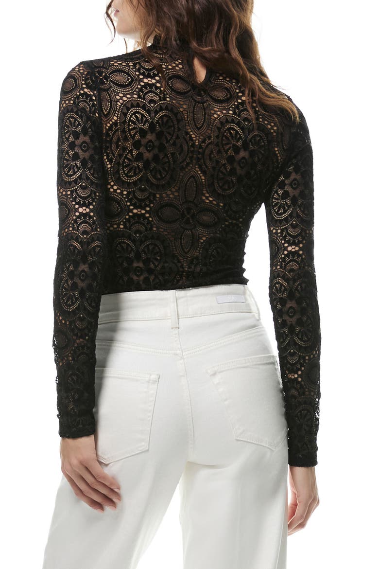 Ursula Long Sleeve Sheer Lace Top, Alternate, color, BLACK LACE