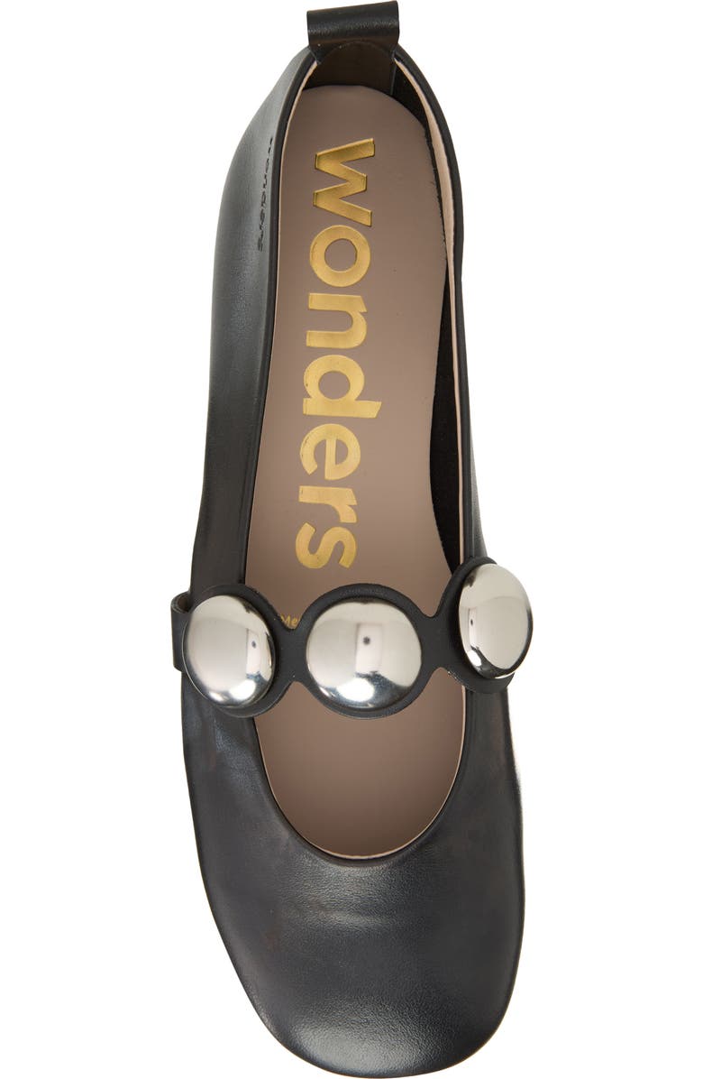 Wonders Stud Embellished Ballet Flat, Alternate, color, Sauvage Black