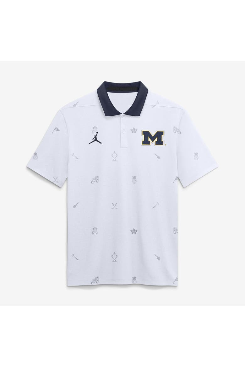 Men's Jordan Brand  White Michigan Wolverines Vapor Pattern Dri-FIT Polo, Main, color, White